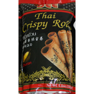 DEE THAI CRISPY ROLLS DURIAN FLAVOR BIG ROLL 150GX24